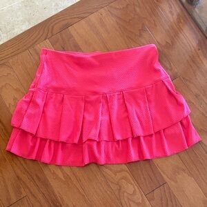 Lucky in Love Tiered Pink Tennis Skort (L 12)